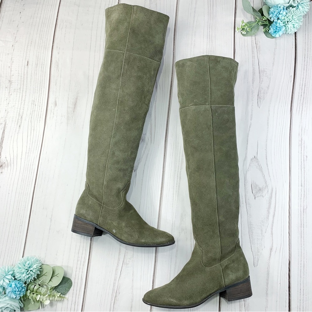 Steve Madden Olive Suede Over the Knee Boots